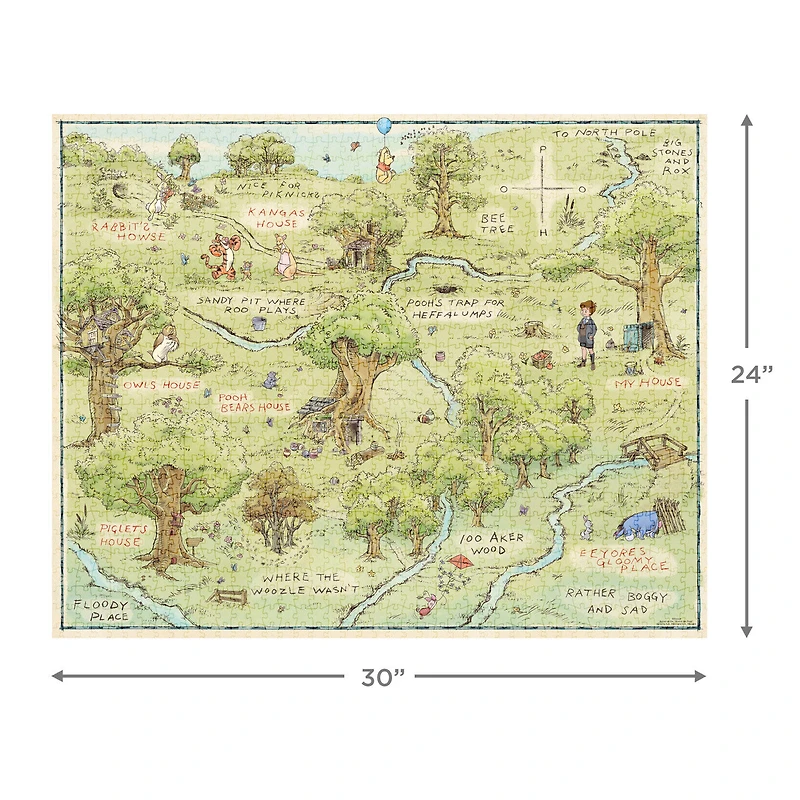 Disney Winnie the Pooh Hundred Acre Wood Map 1000-Piece Puzzle for only USD 24.99 | Hallmark