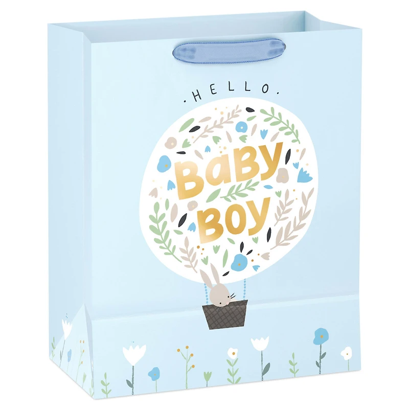 13" Bunny in Hot Air Balloon Baby Boy Large Gift Bag for only USD 4.99 | Hallmark
