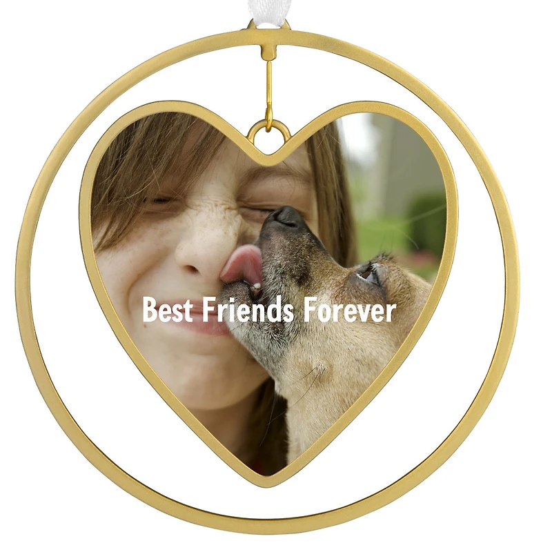 Gold Heart Metal Personalized Ornament, Custom Photo and Text for only USD 30.99 | Hallmark