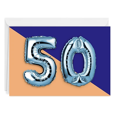 50th Balloons Custom Card for only USD 4.99 | Hallmark