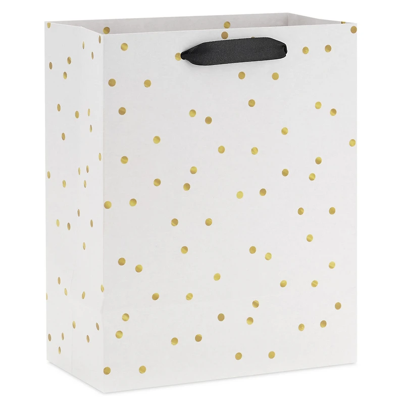 9.6" Ivory With Gold Dots Medium Gift Bag for only USD 3.99 | Hallmark