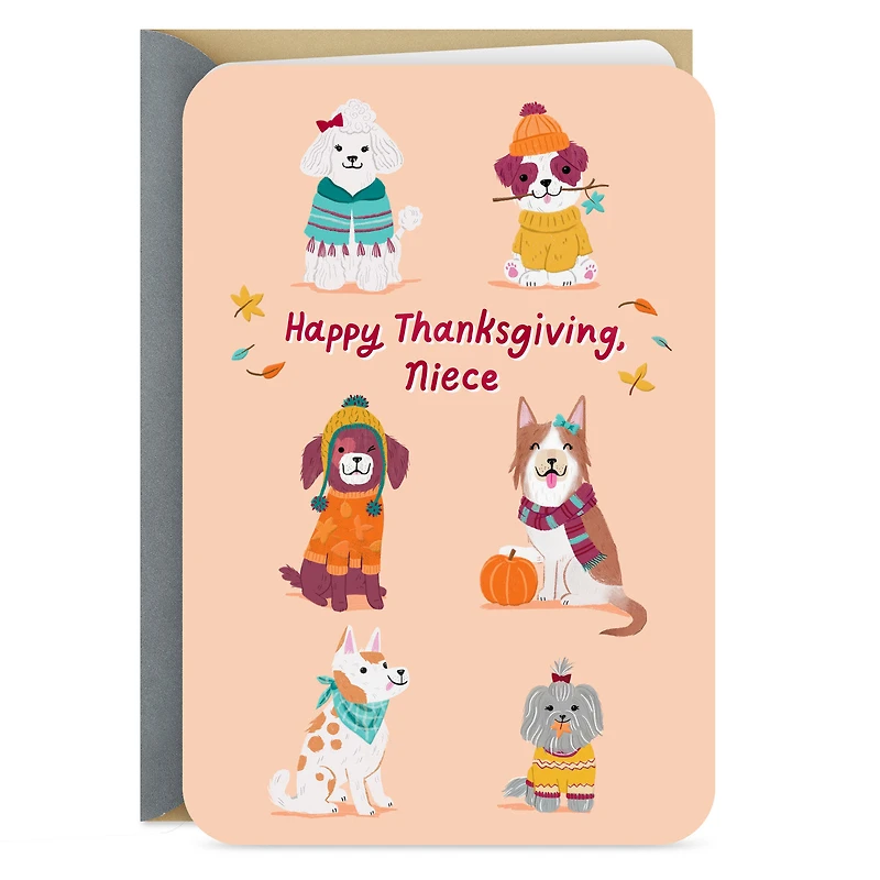 Cozy Autumn Dogs Thanksgiving Card for Niece for only USD 2.99 | Hallmark