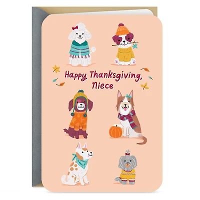 Cozy Autumn Dogs Thanksgiving Card for Niece for only USD 2.99 | Hallmark