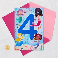 Mermaid Fun 4th Birthday Card With Stickers for only USD 4.59 | Hallmark