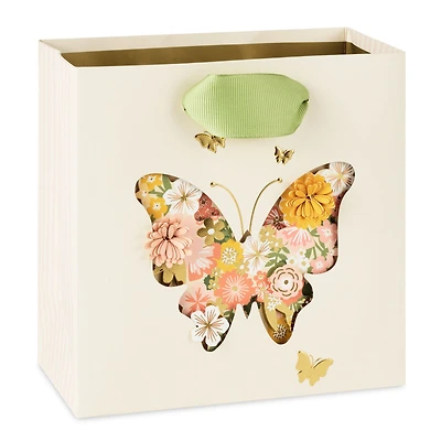 5.5" Vintage Floral Butterfly on Cream Small Square Gift Bag for only USD 6.79 | Hallmark