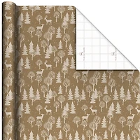 Deer and Tree Silhouettes on Brown Jumbo Christmas Wrapping Paper Roll, 90 sq. ft. for only USD 9.99 | Hallmark