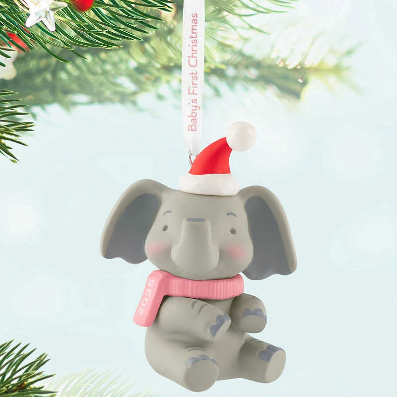 Baby Girl's First Christmas Elephant 2025 Ornament for only USD 23.99 | Hallmark