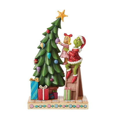 Jim Shore Dr. Seuss Grinch and Cindy Lou Who Decorating Tree Figurine, 10.4" for only USD 105.00 | Hallmark