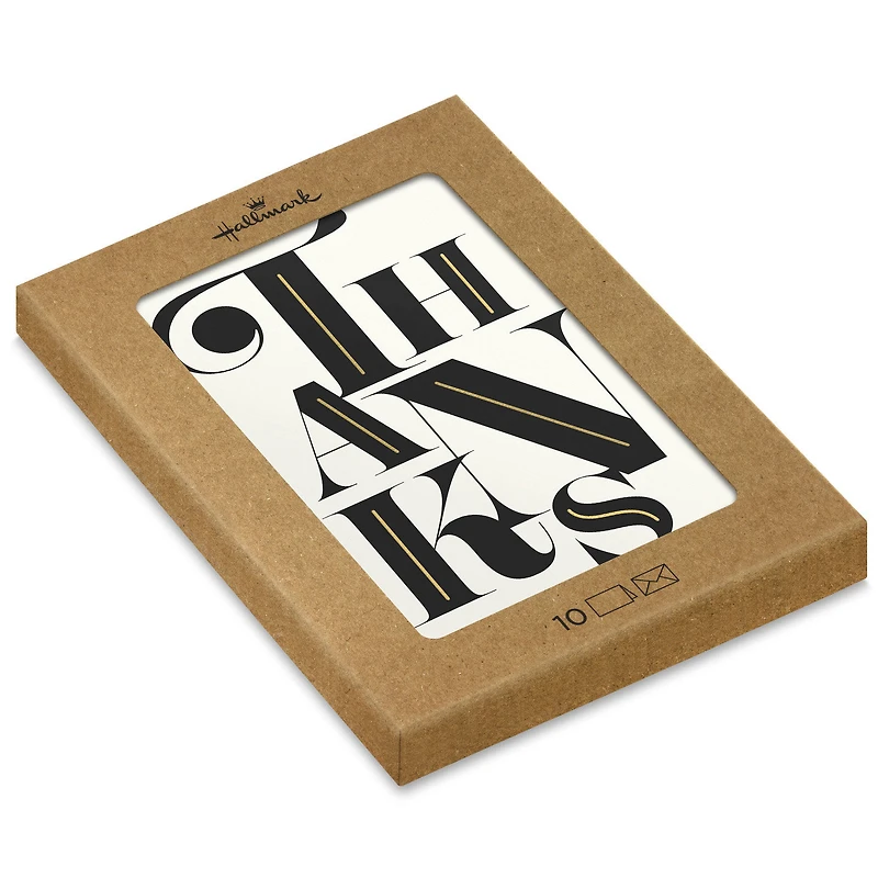 Stylish Black and White Blank Thank You Notes, Pack of 10 for only USD 10.49 | Hallmark