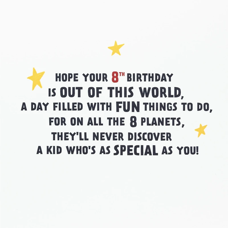 You're a Stellar Kid 8th Birthday Card With Alien Decal for only USD 4.99 | Hallmark