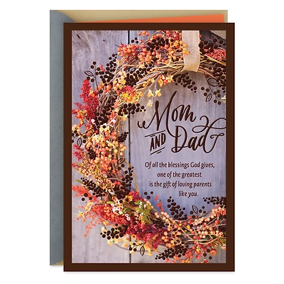 God Blessed Me With You Religious Thanksgiving Card for Mom and Dad for only USD 4.59 | Hallmark