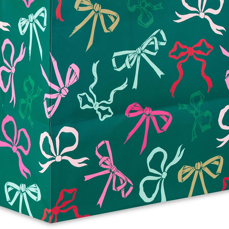 15" Lacey Chabert Collection Bows on Green Extra-Deep Christmas Gift Bag for only USD 6.49 | Hallmark