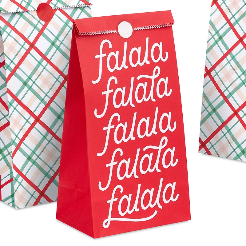 Plaid and Fa La La Christmas Goodie Bags With Stickers, Pack of 12 for only USD 6.99 | Hallmark