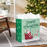 15" Retro Santa and Reindeer Extra-Deep Christmas Gift Bag for only USD 5.49 | Hallmark