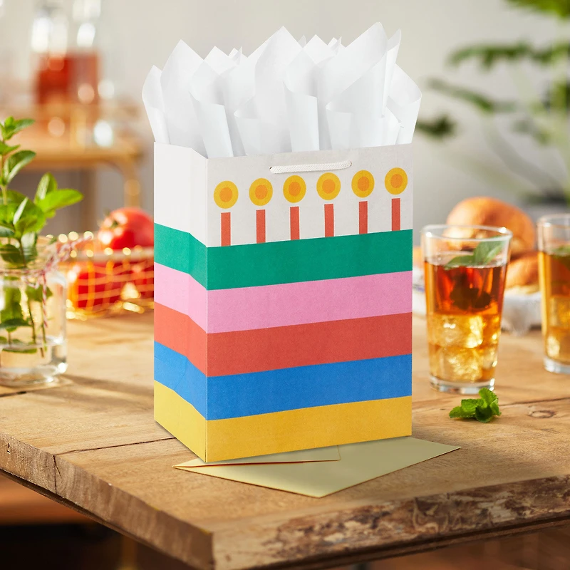 9.6" Bold Striped Cake Medium Birthday Gift Bag for only USD 3.99 | Hallmark