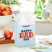 6.5" Happy Dad Day on Blue Grid Small Gift Bag for only USD 2.79 | Hallmark