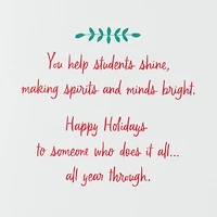 You Help Students Shine Christmas Thank-You Card for Teacher for only USD 3.59 | Hallmark