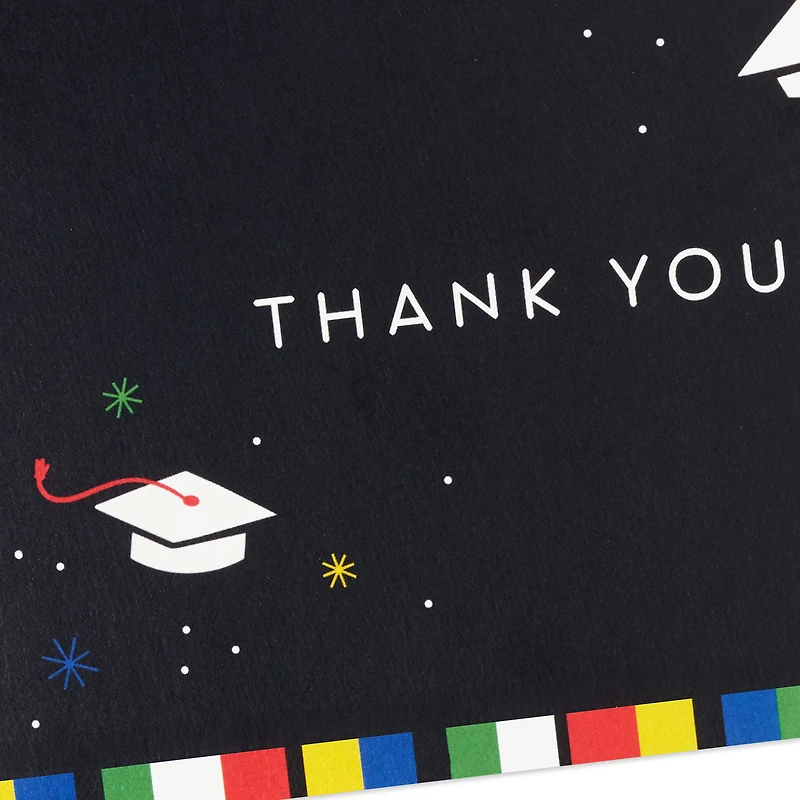 Grad Caps on Black Graduation Thank-You Notes, Pack of 10 for only USD 6.49 | Hallmark