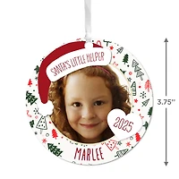 Holiday Round Metal Personalized Ornament, Custom Photo and Text for only USD 17.99 | Hallmark