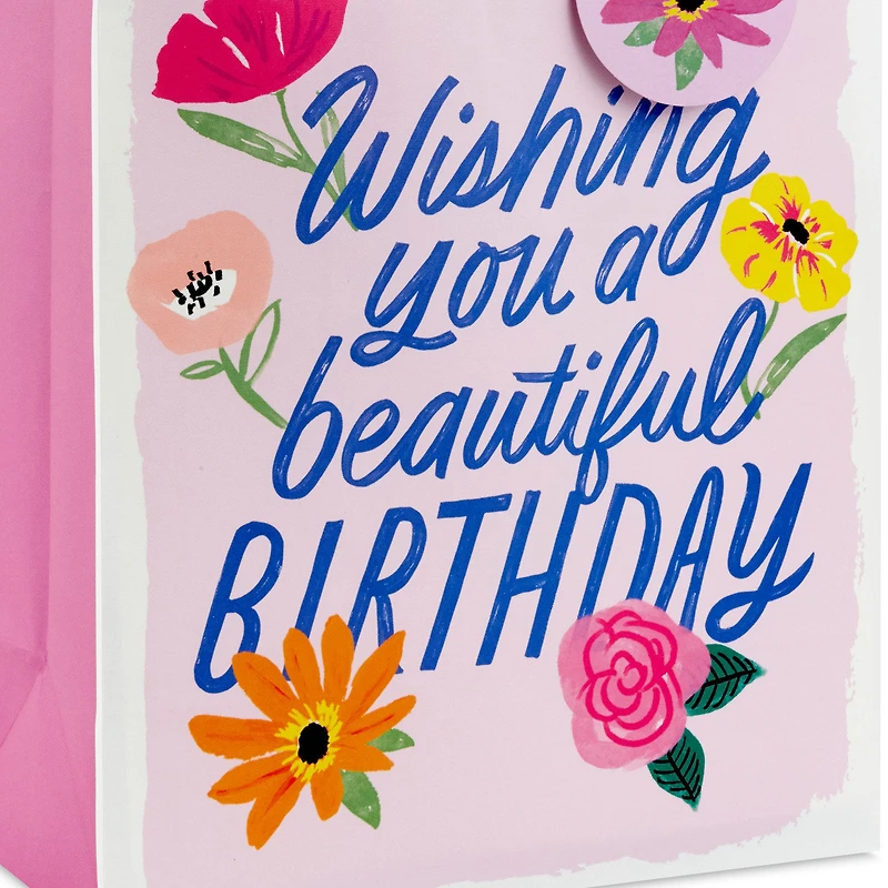 13" Floral Beauty on Pink Large Birthday Gift Bag for only USD 4.49 | Hallmark