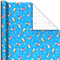 Playful Penguins on Blue Jumbo Holiday Wrapping Paper Roll, 90 sq. ft. for only USD 9.99 | Hallmark