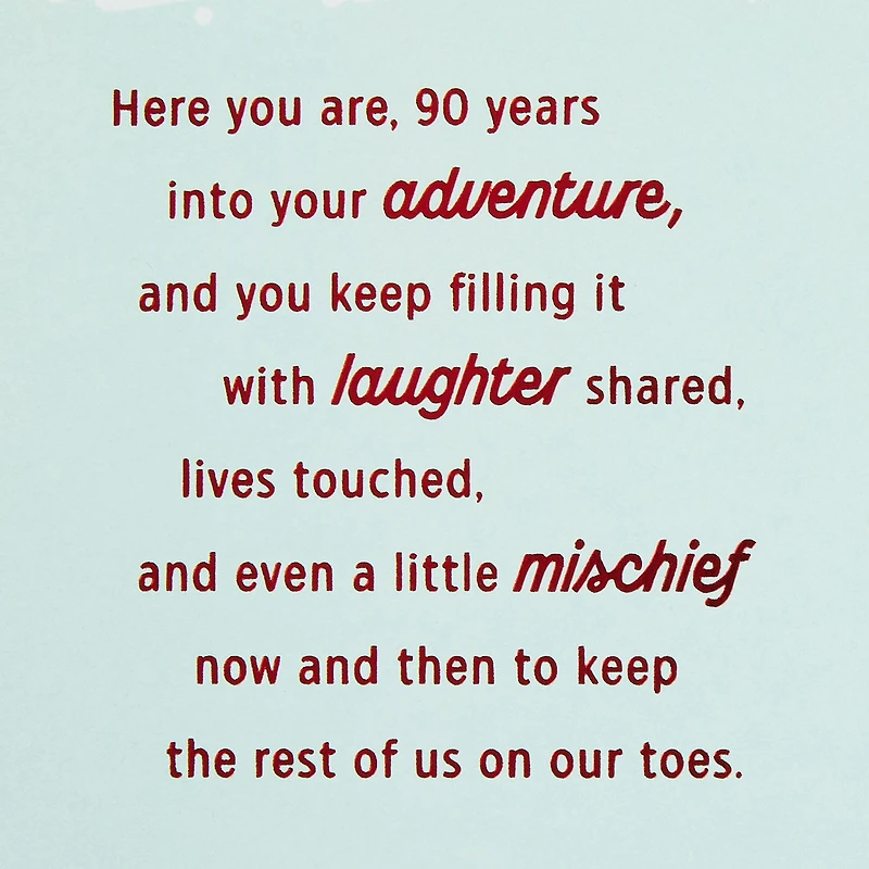 Love How You Live Your Adventure 90th Birthday Card for only USD 4.99 | Hallmark