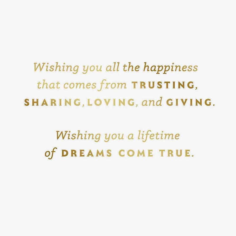 A Lifetime of Dreams Come True Gift Card Greeting Wedding Card for only USD 4.99 | Hallmark