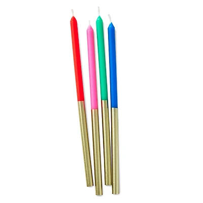 Multicolor and Gold Two-Tone Tall Birthday Candles, Set of 12 for only USD 4.99 | Hallmark