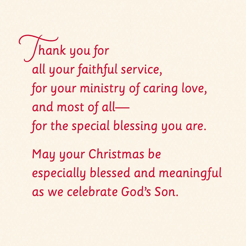 Thank You for Your Faithful Service Religious Christmas Card for Minister for only USD 3.99 | Hallmark