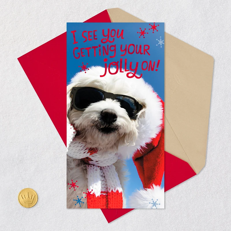Get Your Jolly On Santa Dog Money Holder Christmas Card for only USD 2.99 | Hallmark