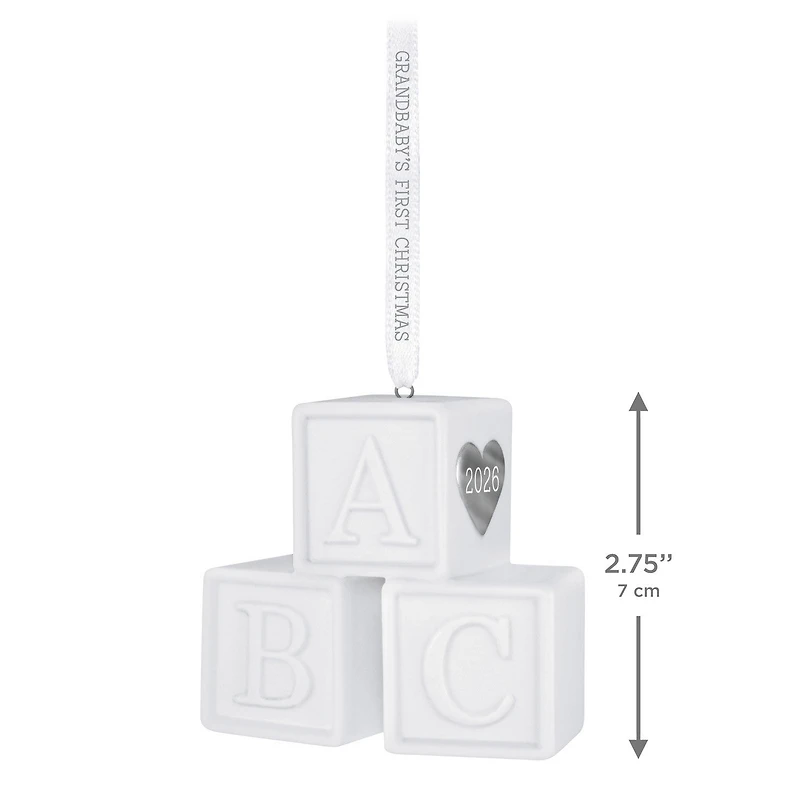 Grandbaby's First Christmas Blocks 2026 Porcelain Ornament for only USD 30.99 | Hallmark