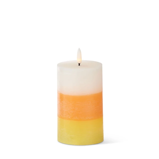 K&K Interiors Candy Corn Pillar Candle