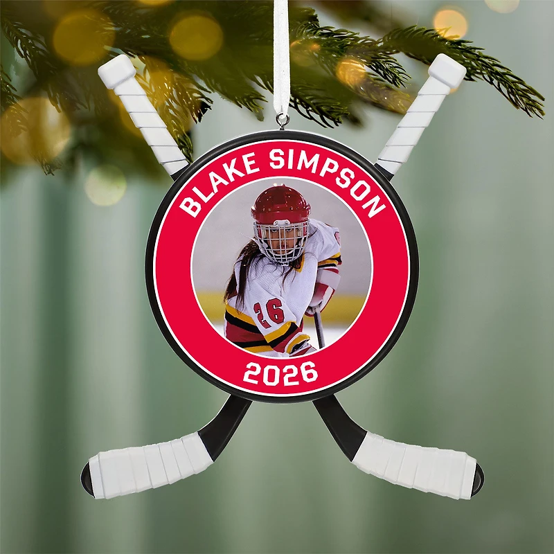 Hockey Star Personalized Photo Ornament, Custom Photo and Text for only USD 30.99 | Hallmark