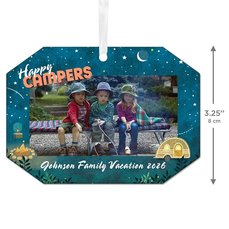 Happy Campers Metal Personalized Ornament, Custom Photo and Text for only USD 17.99 | Hallmark