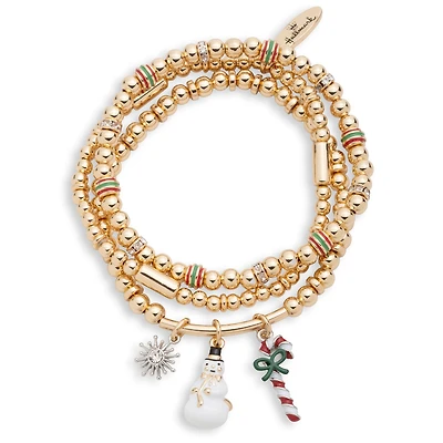 Hallmark Gold Christmas Stretch Charm Bracelets, Set of 3 for only USD 28.00 | Hallmark