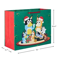 10.4" Bluey Family on Green Large Christmas Gift Bag for only USD 4.49 | Hallmark
