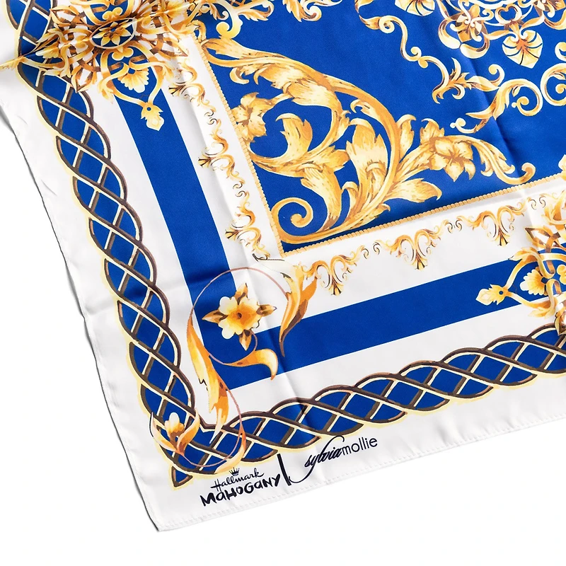 Sylvia Mollie Be Bold Blue and Gold Fashion Scarf for only USD 15.99 | Hallmark