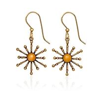 Silver Forest Cabochon and Spokes Gold Metal Drop Earrings for only USD 20.00 | Hallmark