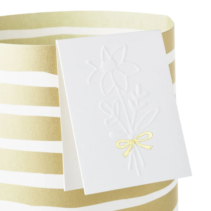 Build-a-Bouquet Gold Stripes Pop-Up Paper Vase With Mini Card for only USD 4.99 | Hallmark