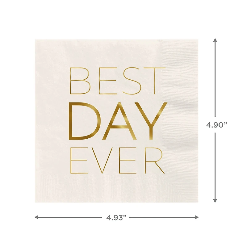 Ivory "Best Day Ever" Cocktail Napkins, Set of 16 for only USD 4.49 | Hallmark