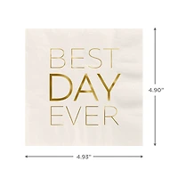 Ivory "Best Day Ever" Cocktail Napkins, Set of 16 for only USD 4.49 | Hallmark