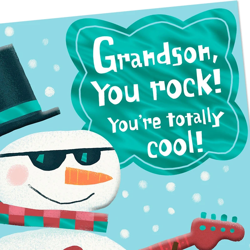 You're Totally Cool Rockin' Snowman Christmas Card for Grandson for only USD 3.59 | Hallmark