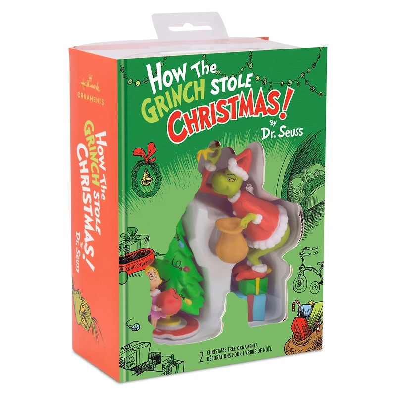Dr. Seuss's How the Grinch Stole Christmas!™ Grinch and Cindy-Lou Who Hallmark Ornaments, Set of 2 for only USD 28.99 | Hallmark