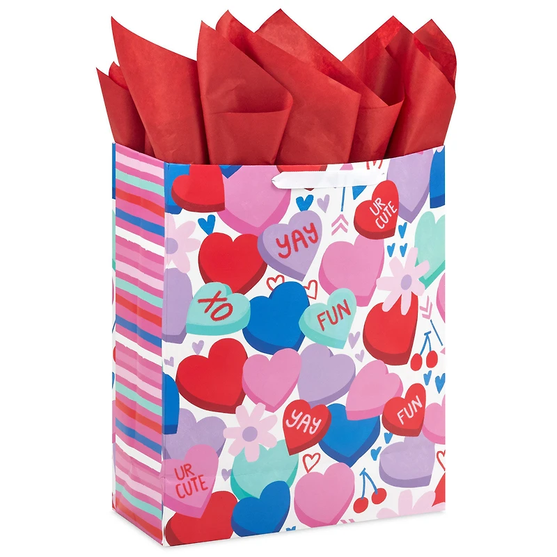 15.5" Candy Hearts Extra-Large Valentine's Day Gift Bag With Tissue Paper for only USD 8.49 | Hallmark