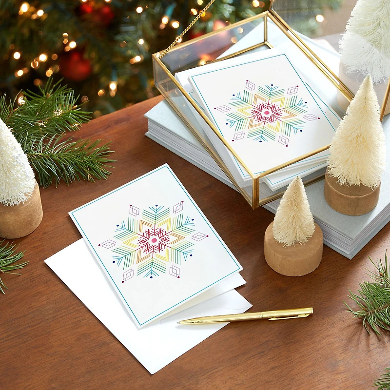 UNICEF Rainbow Snowflake Boxed Holiday Cards, Pack of 20 for only USD 20.50 | Hallmark