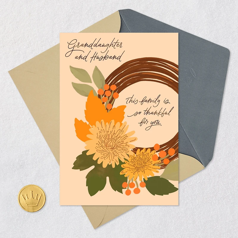 You Two Make Us Smile Thanksgiving Card for Granddaughter and Husband for only USD 2.99 | Hallmark