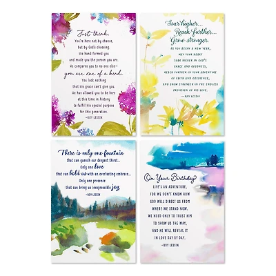 Roy Lessin Watercolors Assorted Religious Birthday Cards, Box of 12 for only USD 8.99 | Hallmark