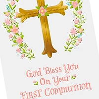 Blessings and Prayers Floral Cross First Communion Card for only USD 2.99 | Hallmark