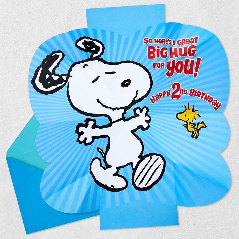 Peanuts® Snoopy and Woodstock Pop-Up Hug 2nd Birthday Card for only USD 5.59 | Hallmark