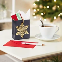 4.6" Elegant Gold Snowflake Holiday Gift Card Holder Mini Bag for only USD 3.49 | Hallmark